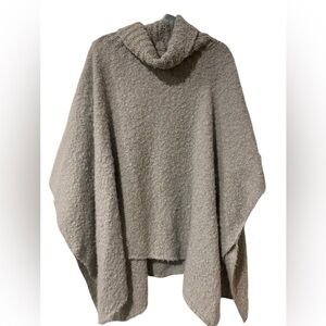 Sonoma Hooded Bouclé Poncho Sweater - Taupe